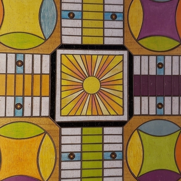 PRIMITIVES by Kathy Wall Game Parcheesi 16" x16" x 1" Board Game Wood - Picture 2 of 11